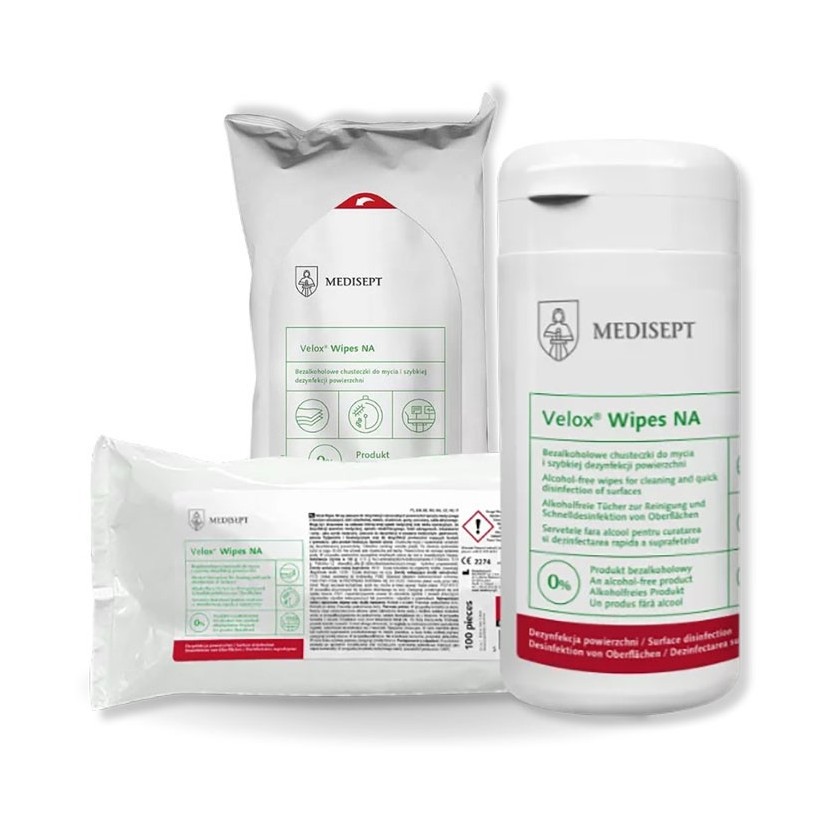 Серветки Medisept Velox Wipes NA без спирту (50/100 шт.)