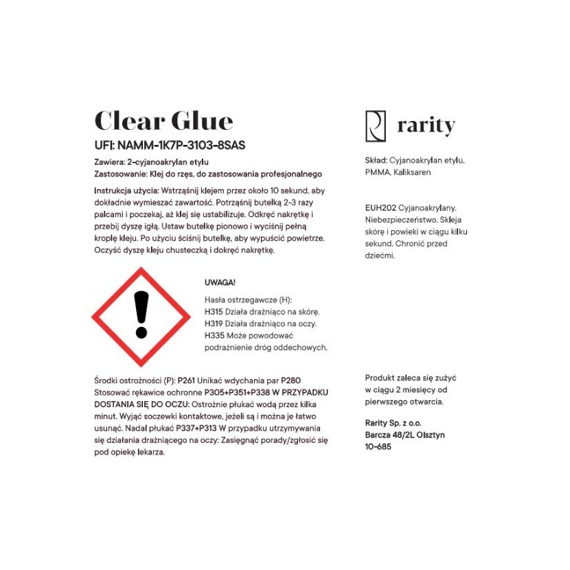 Klej Kolorowy do Rzęs Rarity Glue | Rarity